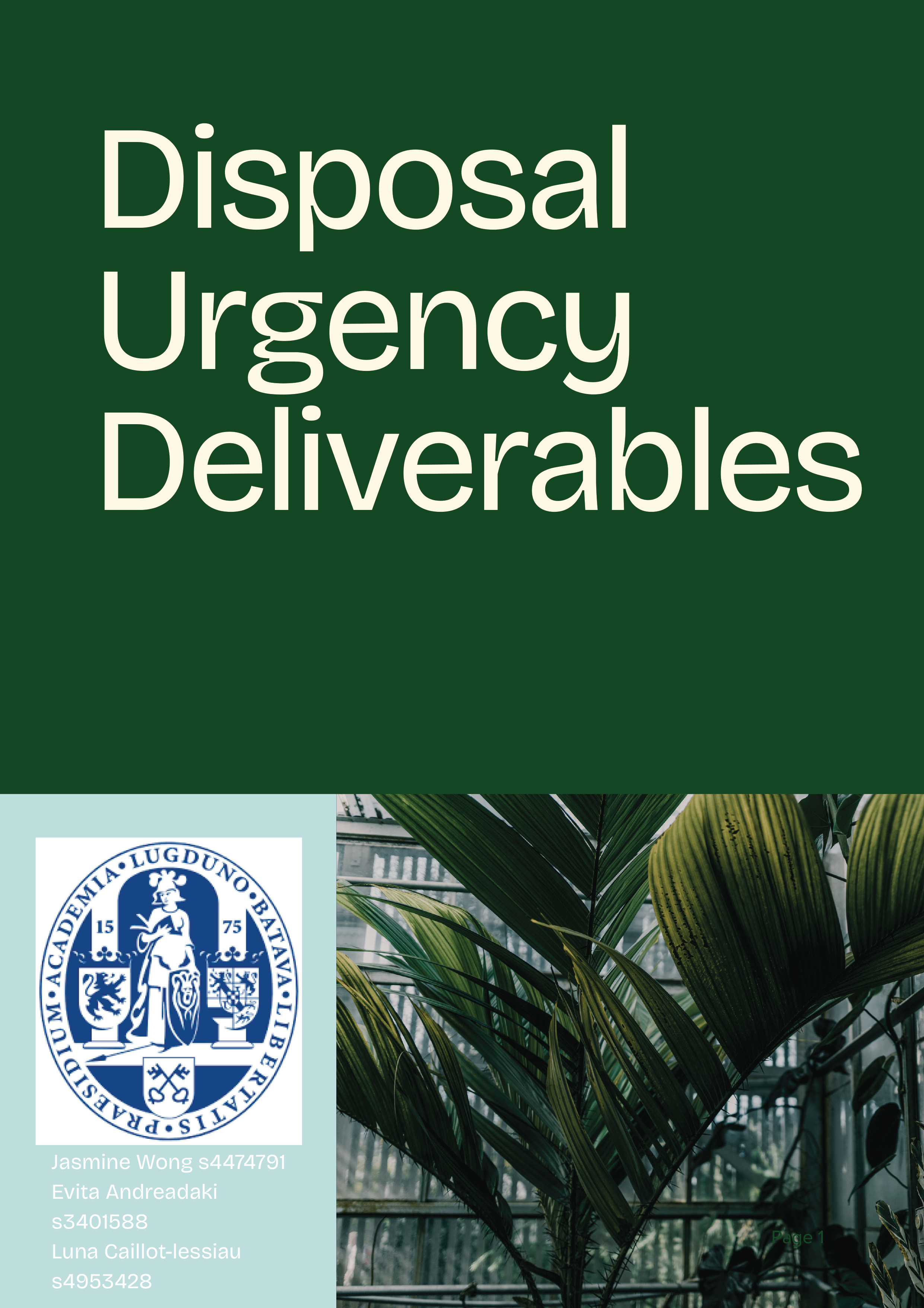 Disposal Urgency Deliverables 2026